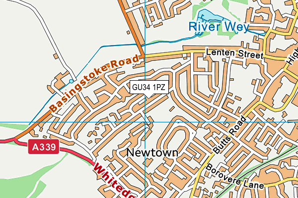 GU34 1PZ map - OS VectorMap District (Ordnance Survey)