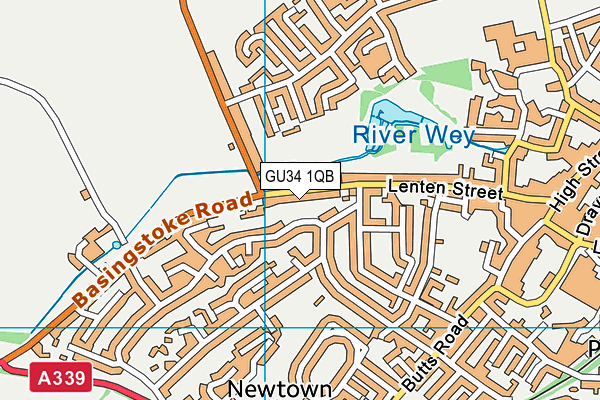 GU34 1QB map - OS VectorMap District (Ordnance Survey)