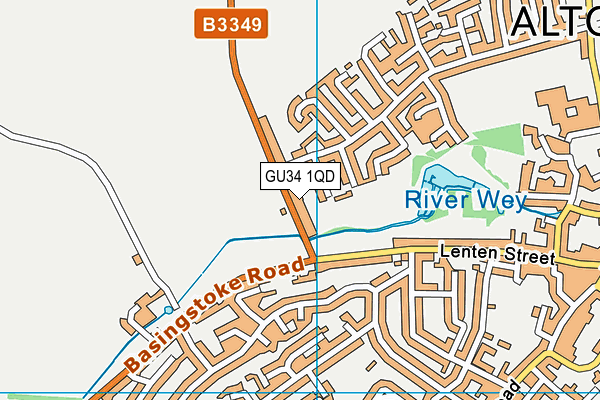 GU34 1QD map - OS VectorMap District (Ordnance Survey)