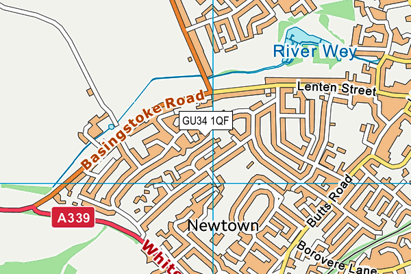 GU34 1QF map - OS VectorMap District (Ordnance Survey)