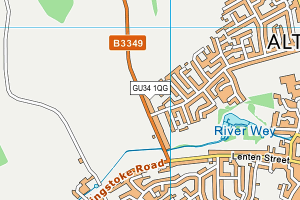 GU34 1QG map - OS VectorMap District (Ordnance Survey)