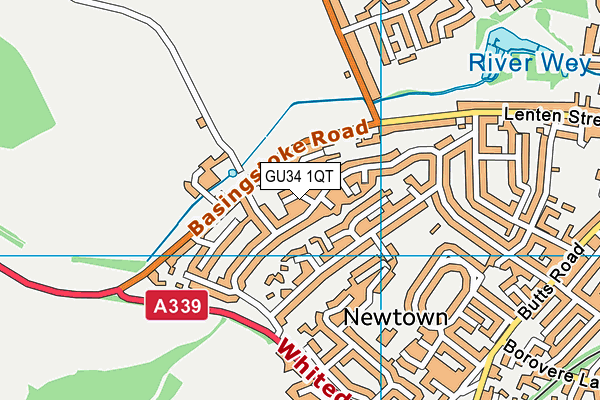 GU34 1QT map - OS VectorMap District (Ordnance Survey)