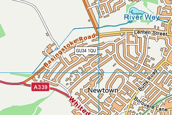 GU34 1QU map - OS VectorMap District (Ordnance Survey)