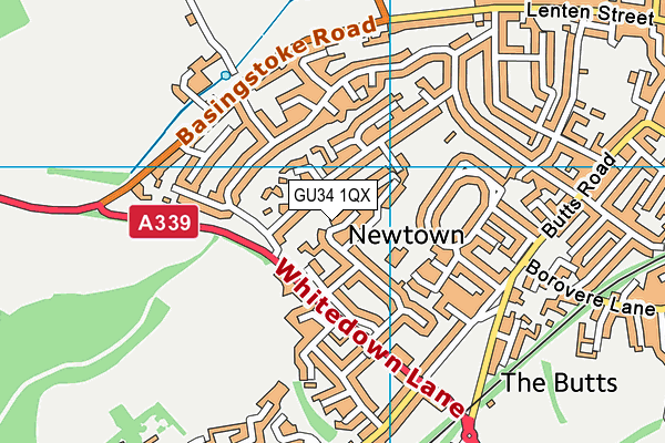 GU34 1QX map - OS VectorMap District (Ordnance Survey)