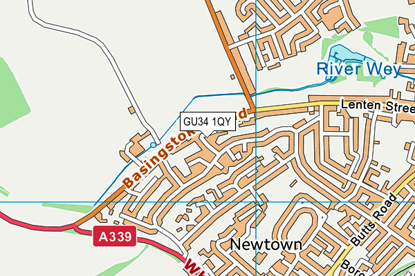 GU34 1QY map - OS VectorMap District (Ordnance Survey)