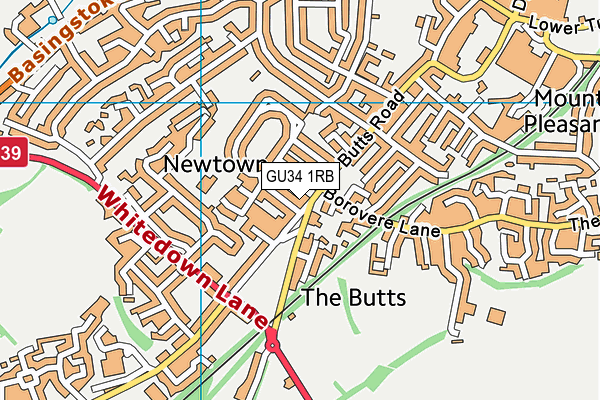 GU34 1RB map - OS VectorMap District (Ordnance Survey)