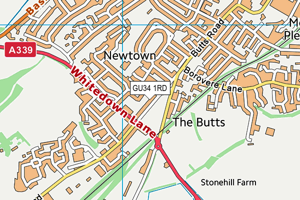 GU34 1RD map - OS VectorMap District (Ordnance Survey)