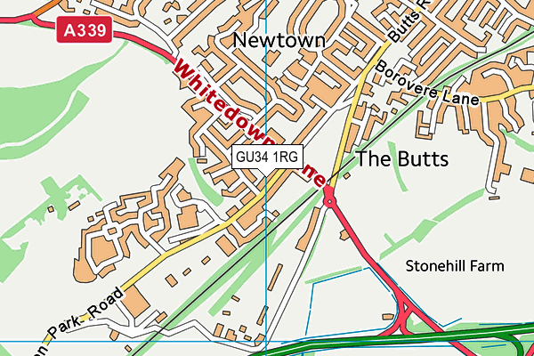 GU34 1RG map - OS VectorMap District (Ordnance Survey)