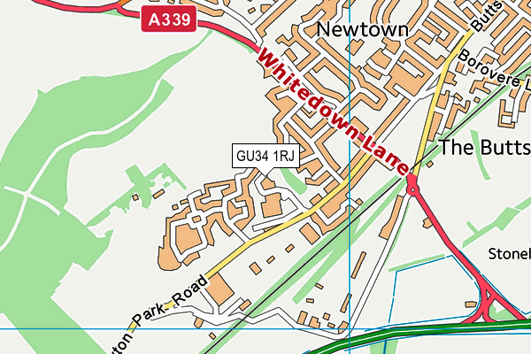 GU34 1RJ map - OS VectorMap District (Ordnance Survey)