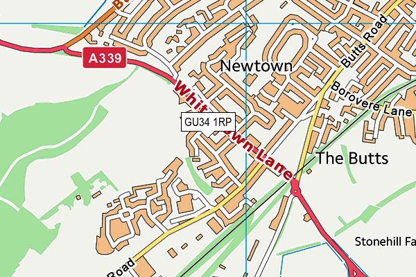 GU34 1RP map - OS VectorMap District (Ordnance Survey)