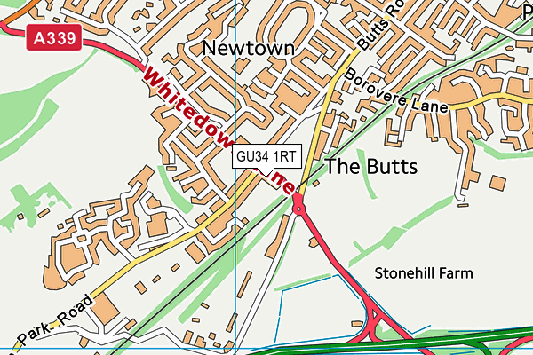 GU34 1RT map - OS VectorMap District (Ordnance Survey)