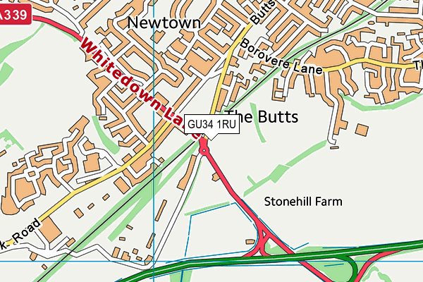 GU34 1RU map - OS VectorMap District (Ordnance Survey)