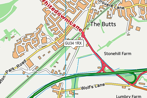 GU34 1RX map - OS VectorMap District (Ordnance Survey)