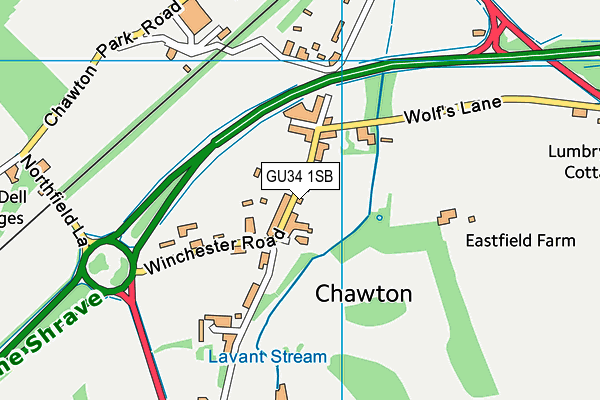 Chawton Cricket Club map (GU34 1SB) - OS VectorMap District (Ordnance Survey)