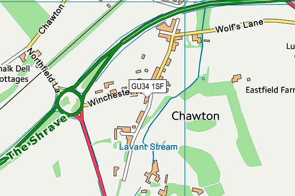 GU34 1SF map - OS VectorMap District (Ordnance Survey)