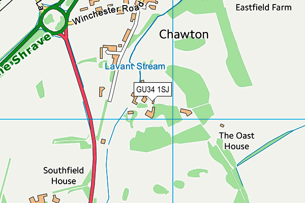 GU34 1SJ map - OS VectorMap District (Ordnance Survey)