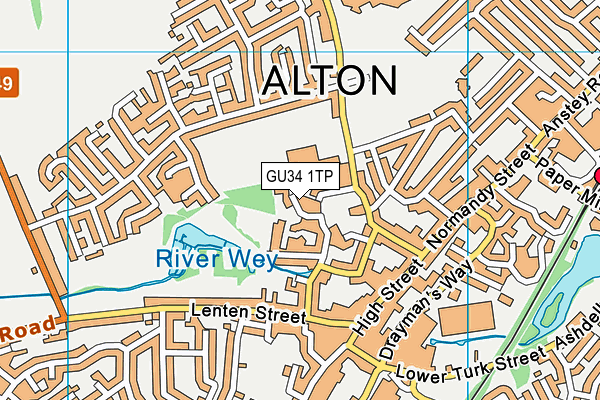 GU34 1TP map - OS VectorMap District (Ordnance Survey)