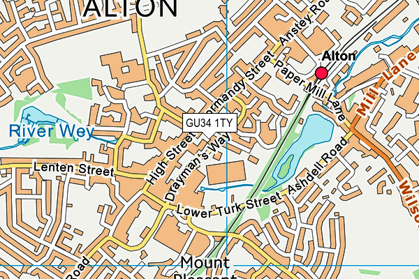 GU34 1TY map - OS VectorMap District (Ordnance Survey)