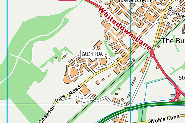 GU34 1UA map - OS VectorMap District (Ordnance Survey)