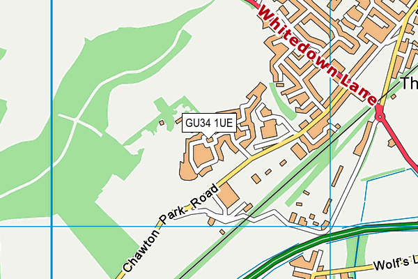 GU34 1UE map - OS VectorMap District (Ordnance Survey)