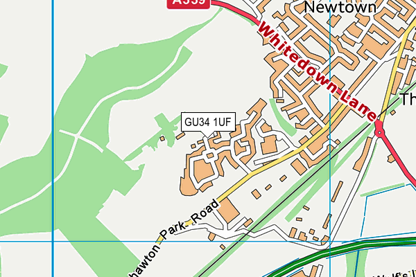 GU34 1UF map - OS VectorMap District (Ordnance Survey)
