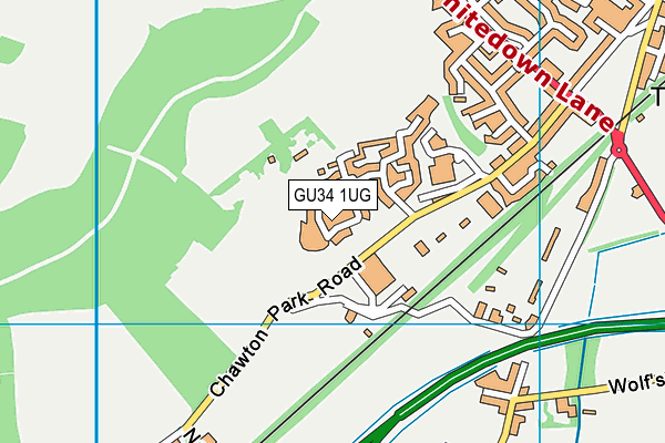 GU34 1UG map - OS VectorMap District (Ordnance Survey)