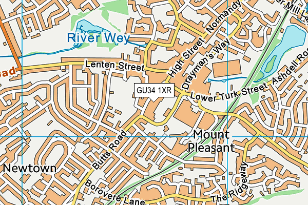 GU34 1XR map - OS VectorMap District (Ordnance Survey)