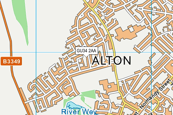 GU34 2AA map - OS VectorMap District (Ordnance Survey)