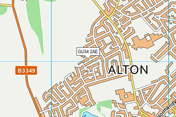 GU34 2AE map - OS VectorMap District (Ordnance Survey)