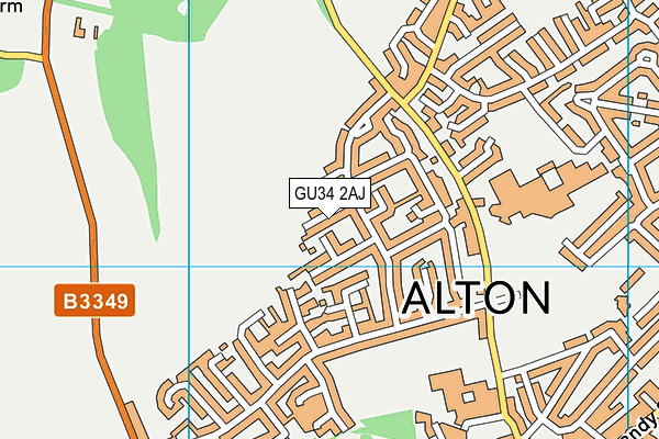 GU34 2AJ map - OS VectorMap District (Ordnance Survey)