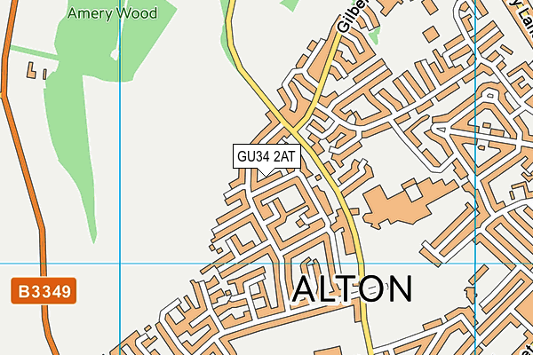 GU34 2AT map - OS VectorMap District (Ordnance Survey)