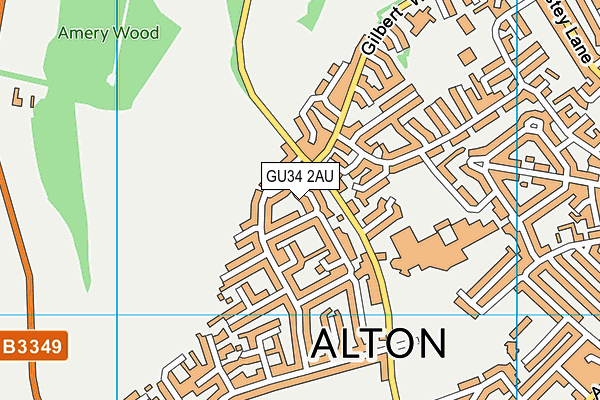 GU34 2AU map - OS VectorMap District (Ordnance Survey)