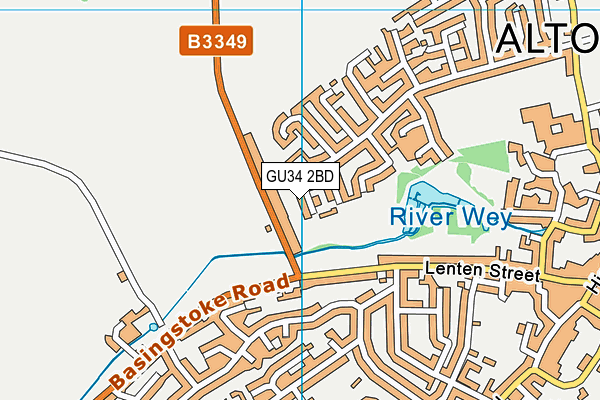 GU34 2BD map - OS VectorMap District (Ordnance Survey)