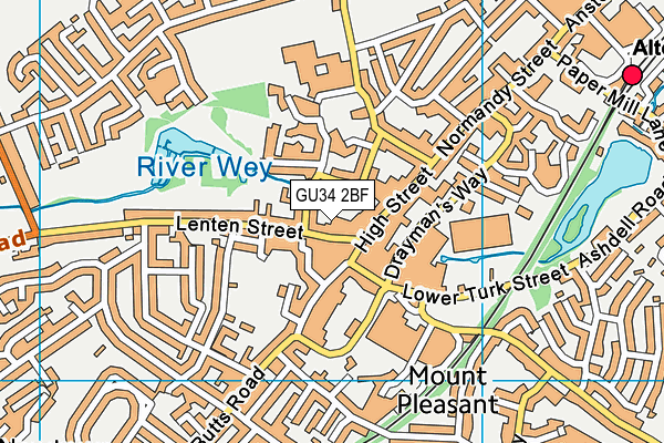 GU34 2BF map - OS VectorMap District (Ordnance Survey)