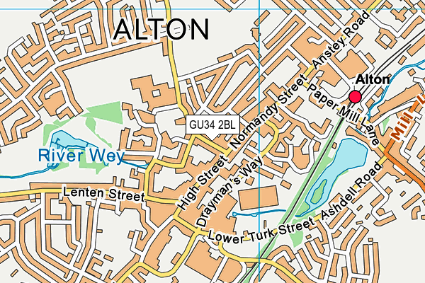 GU34 2BL map - OS VectorMap District (Ordnance Survey)