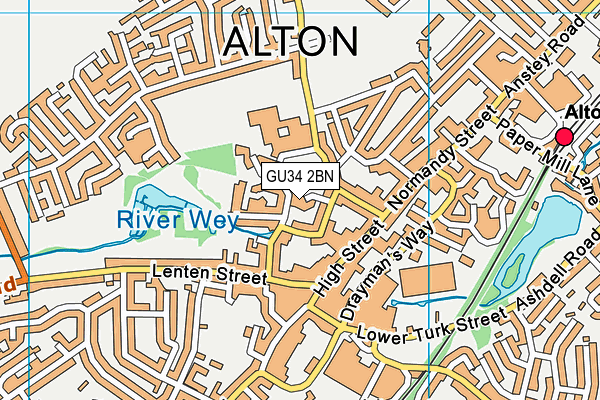 GU34 2BN map - OS VectorMap District (Ordnance Survey)