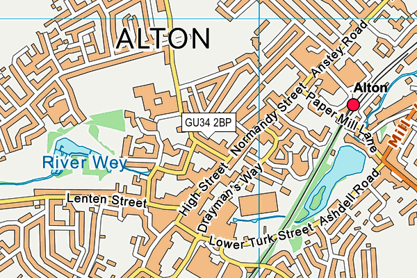 GU34 2BP map - OS VectorMap District (Ordnance Survey)