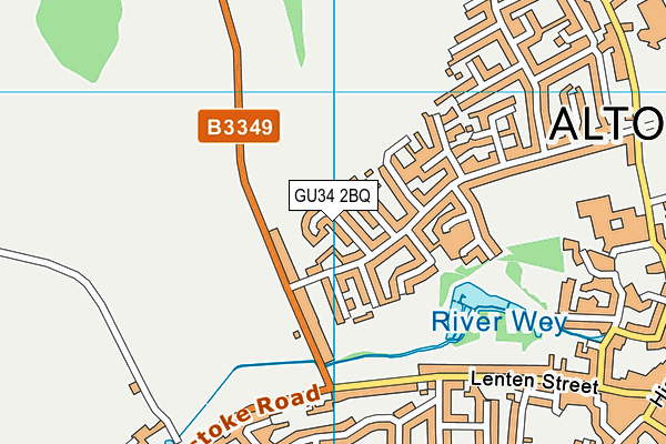 GU34 2BQ map - OS VectorMap District (Ordnance Survey)