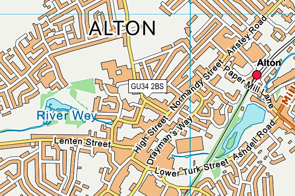 GU34 2BS map - OS VectorMap District (Ordnance Survey)