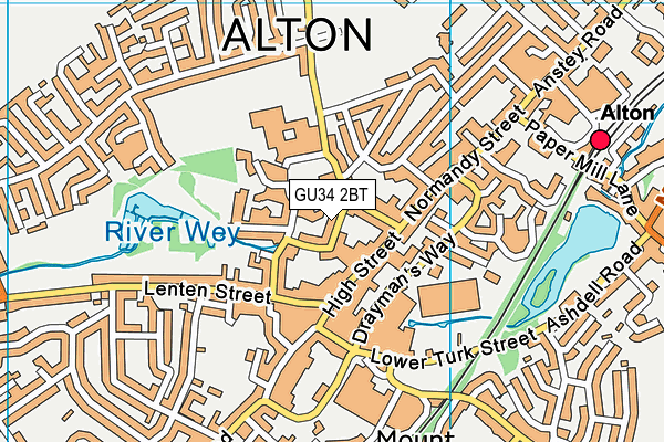 GU34 2BT map - OS VectorMap District (Ordnance Survey)