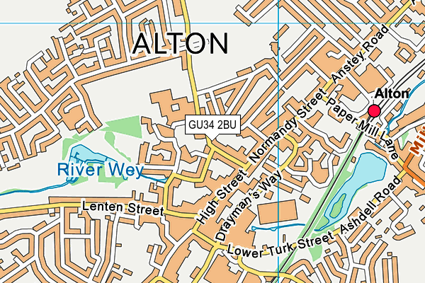 GU34 2BU map - OS VectorMap District (Ordnance Survey)