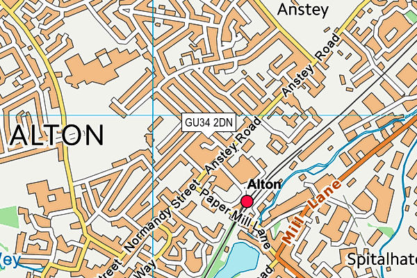 GU34 2DN map - OS VectorMap District (Ordnance Survey)