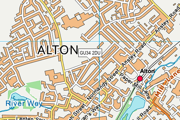 GU34 2DU map - OS VectorMap District (Ordnance Survey)