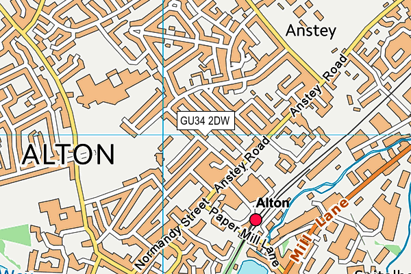 GU34 2DW map - OS VectorMap District (Ordnance Survey)