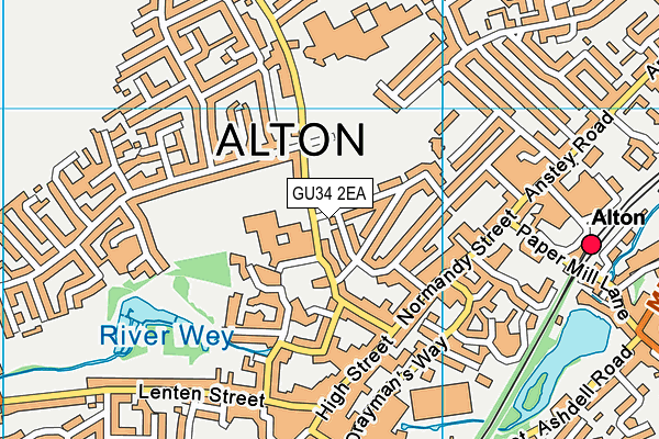 GU34 2EA map - OS VectorMap District (Ordnance Survey)