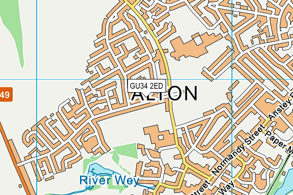 GU34 2ED map - OS VectorMap District (Ordnance Survey)