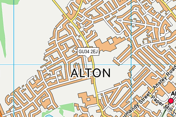 GU34 2EJ map - OS VectorMap District (Ordnance Survey)