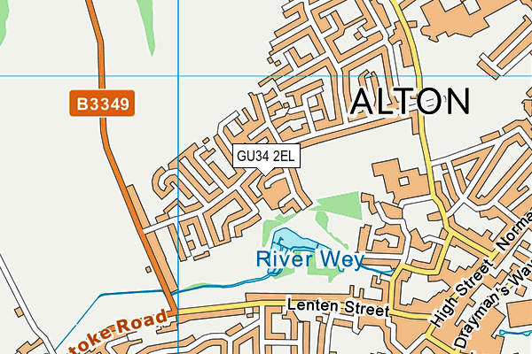 GU34 2EL map - OS VectorMap District (Ordnance Survey)