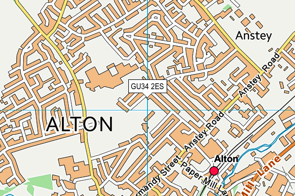 GU34 2ES map - OS VectorMap District (Ordnance Survey)