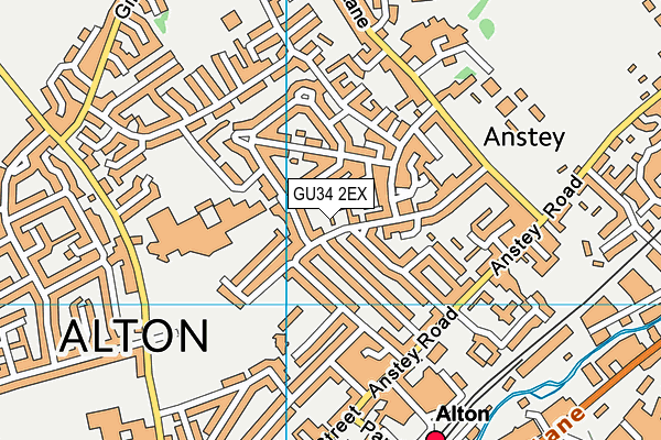 GU34 2EX map - OS VectorMap District (Ordnance Survey)